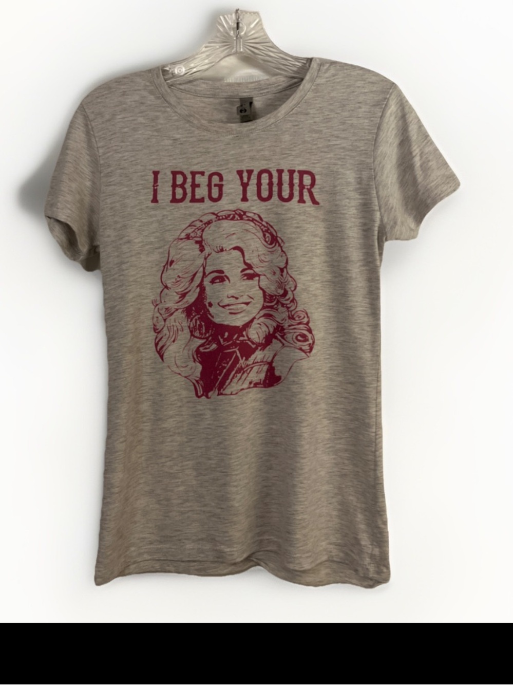 Graphic T-Shirt I Beg Your Parton Dolly Parton Short Sleeve M See Measurements